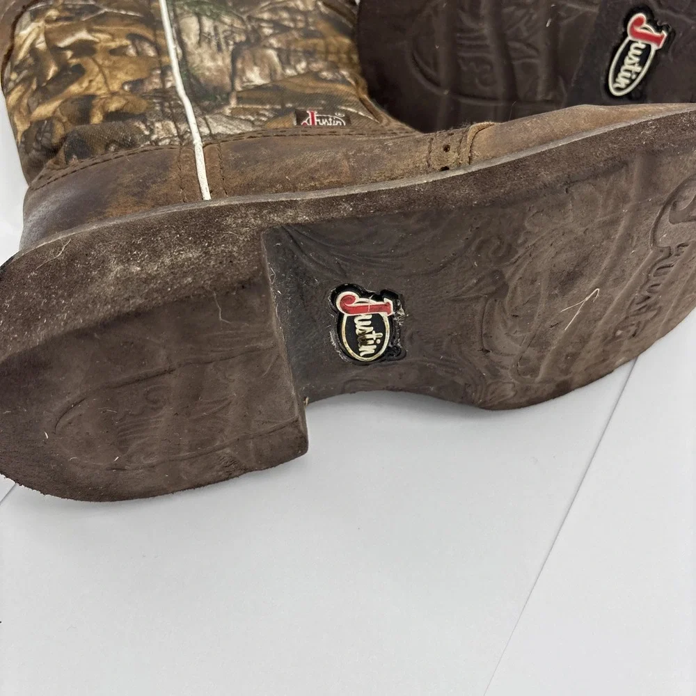 Justin Gypsy Brown  Camo Leather Women's Cowgirl Boots Size 6.5 B